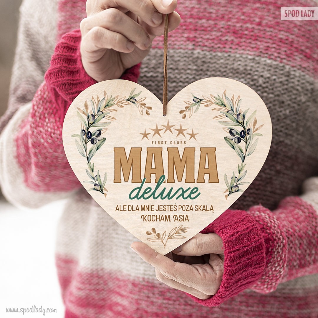 Duże serce Mama deluxe - Tabliczka serce aranaż