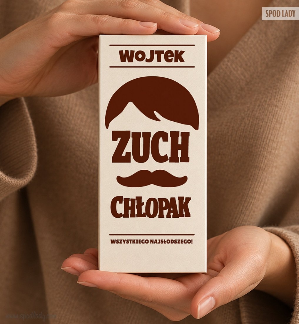 Personalizowana czekolada dla wyj�tkowego ch�opaka - Czekolada pion r�ce