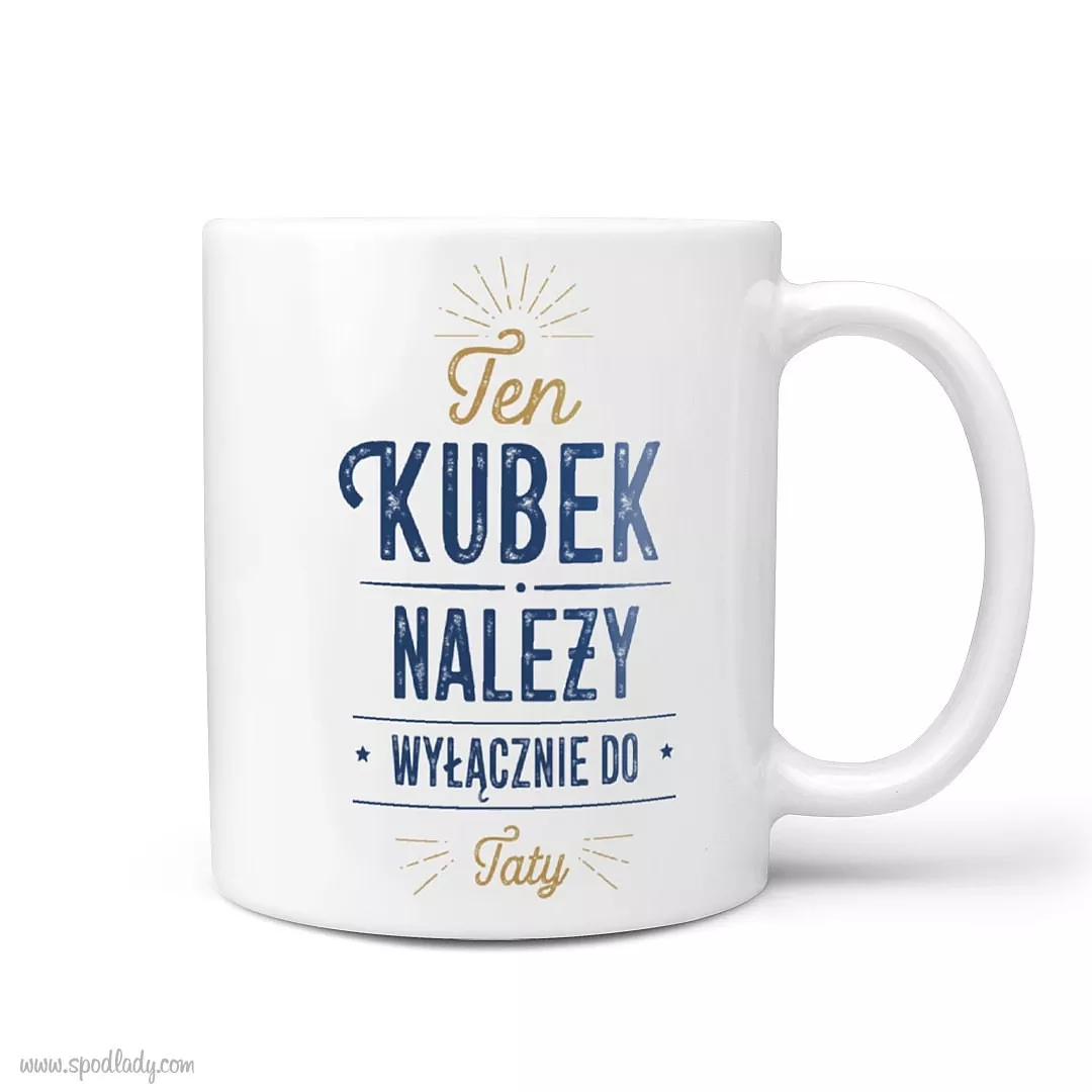 Prezent dla taty z kubkiem personalizowanym - kubek biay gwne bok