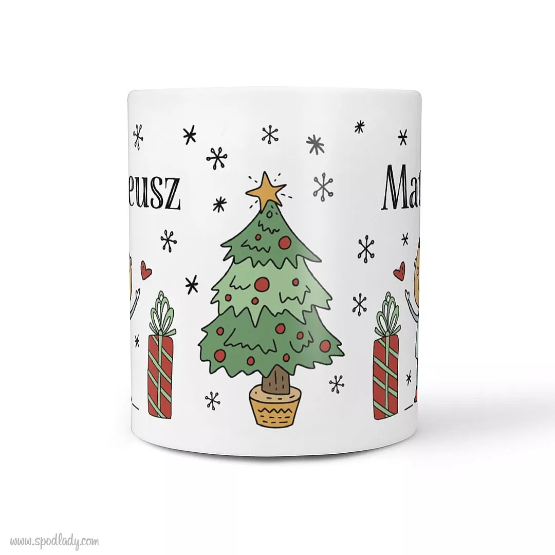 Zestaw �wi�teczny z imieniem dla niego - kubek bia�y g��wne prz�d
