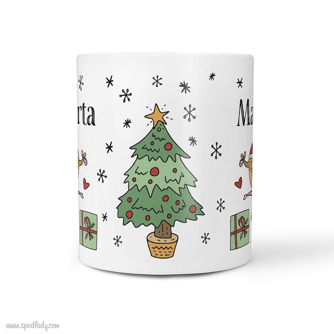 Zestaw �wi�teczny z imieniem dla niej - kubek bia�y g��wne prz�d