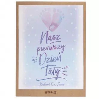 Obrazek z personalizacją "Pierwszy dzień taty" - prezent na Dzień Ojca od niemowlaka