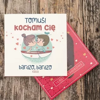 Duże serce piernikowe "Kocham Cię" z dedykacją