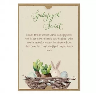 Kartka "Spokojnych �wi�t" z zaj�czkiem