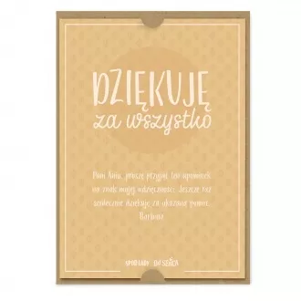 Kartka z dedykacją "Dziękuję"