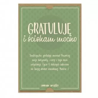 Kartka z dedykacją "Gratuluję"