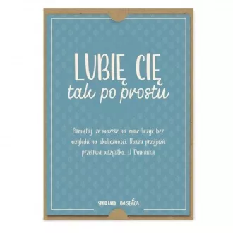 Kartka z dedykacją "Lubię Cię"