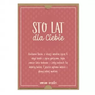 Kartka z dedykacją "Sto lat"