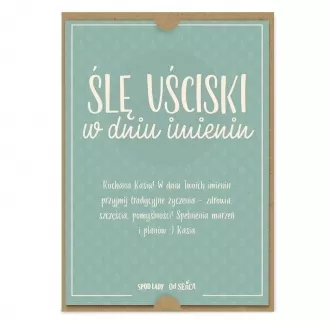 Kartka z dedykacją "Uściski w dniu imienin"