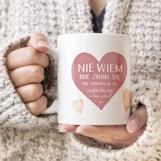 Kubek "Nie wiem... zakochany jestem" z inicjałami