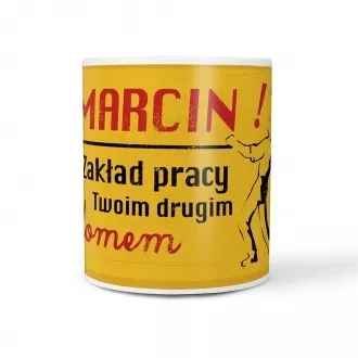 Kubek z imieniem "Zakład pracy"