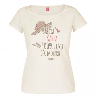 Personalizowana koszulka damska "Babcia - 0% moheru" 