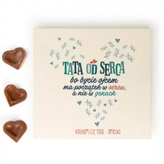 Personalizowane pralinki "Tata od serca"