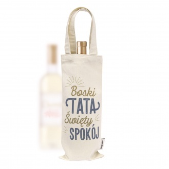Torebka na butelkę "Boski tata, święty spokój"