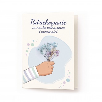 Kartka z naturalną gipsówką "Podziękowanie dla Nauczyciela"