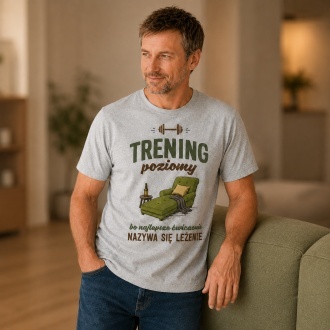 Koszulka m�ska szara "Trening poziomy"