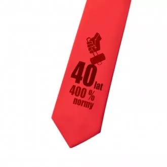 Krawat czerwony "40 lat - 400% normy"