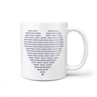 Kubek "Kocham Cię" w języku binarnym