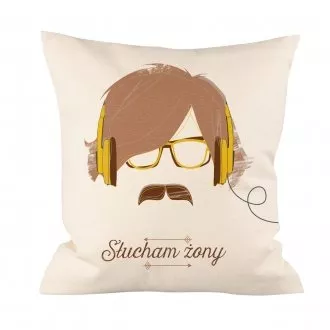 Mała poduszka "Słucham żony"