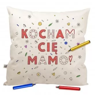 Poduszka "Kocham cię mamo" do kolorowania