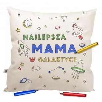 Poduszka "Najlepsza mama w galaktyce" do kolorowania