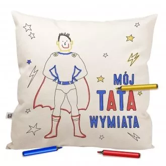 Poduszka "Mój tata wymiata" do kolorowania