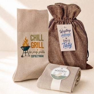 Zestaw w worku dla Taty ze skarpetkami "Chill Grill"