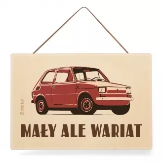 Tabliczka drewniana "Mały, ale wariat"
