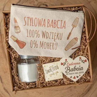 Zestaw prezentowy dla Babci z kosmetyczką do wyboru