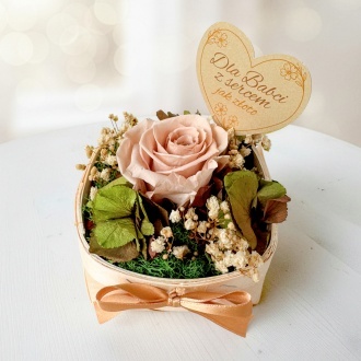 Wieczna r�a w pudrowych barwach dla Babci o z�otym sercu