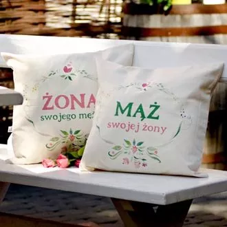 Zestaw poduszek "Mąż żony / Żona męża"