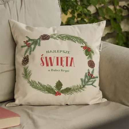 Personalizowana poduszka "Wesołych świąt"