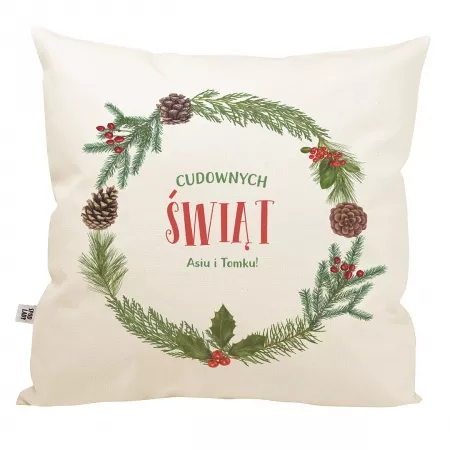 Personalizowana poduszka "Wesołych świąt"