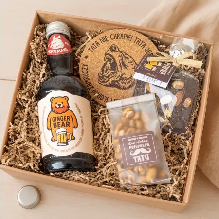 Zestaw "Ginger Bear dla Taty" z przekąskami