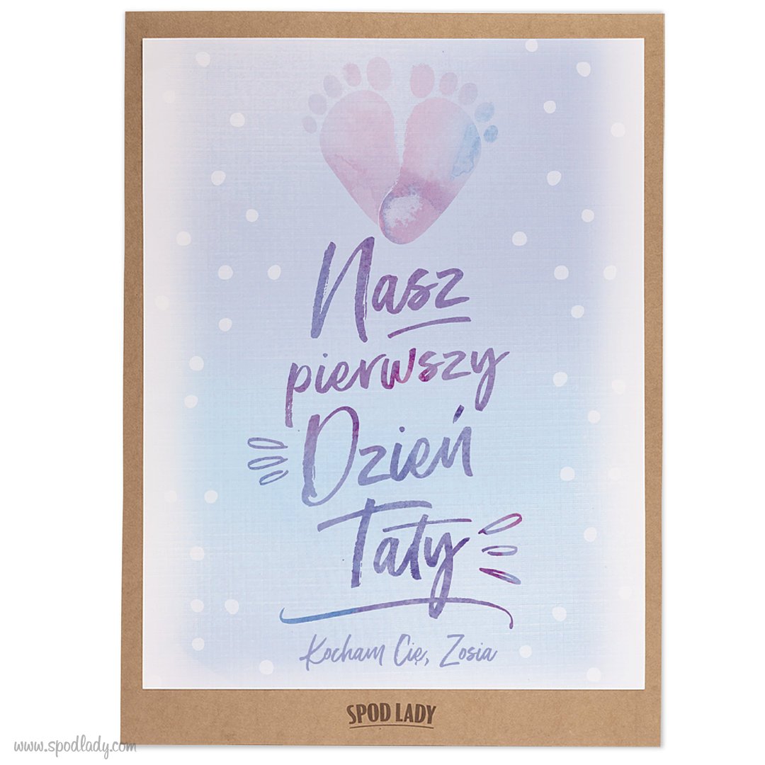 Obrazek z personalizacj "Pierwszy dzie taty" - prezent na Dzie Ojca od niemowlaka