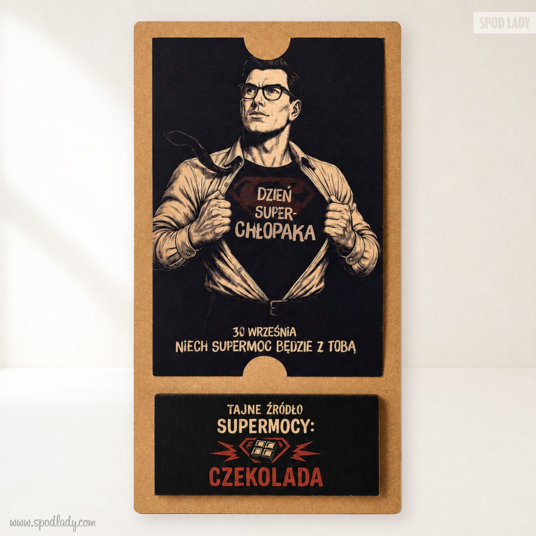  Poczt�wka "Dzie� SuperCh�opaka" z czekoladk�