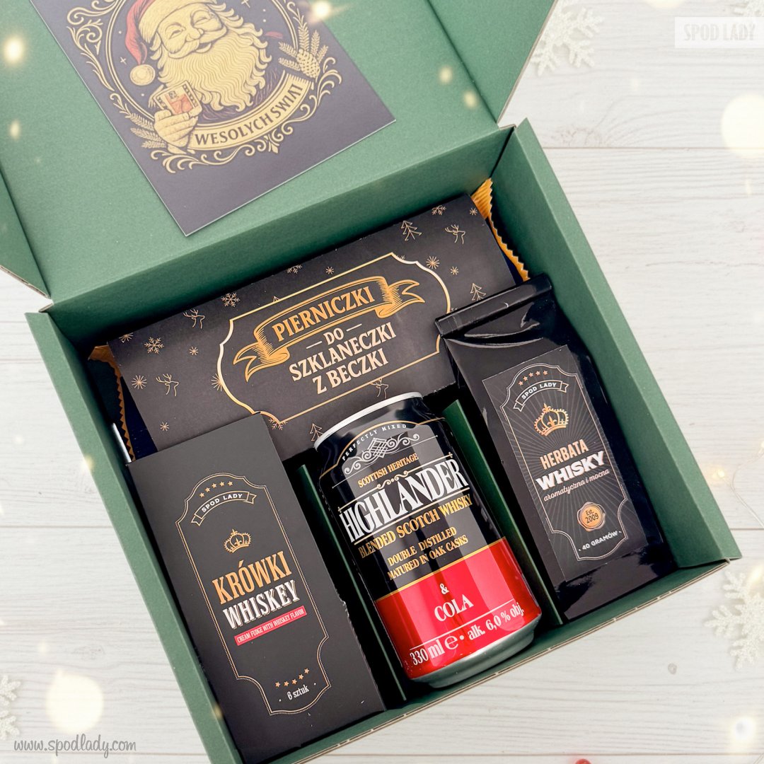 witeczny zestaw z whisky i sodkociami