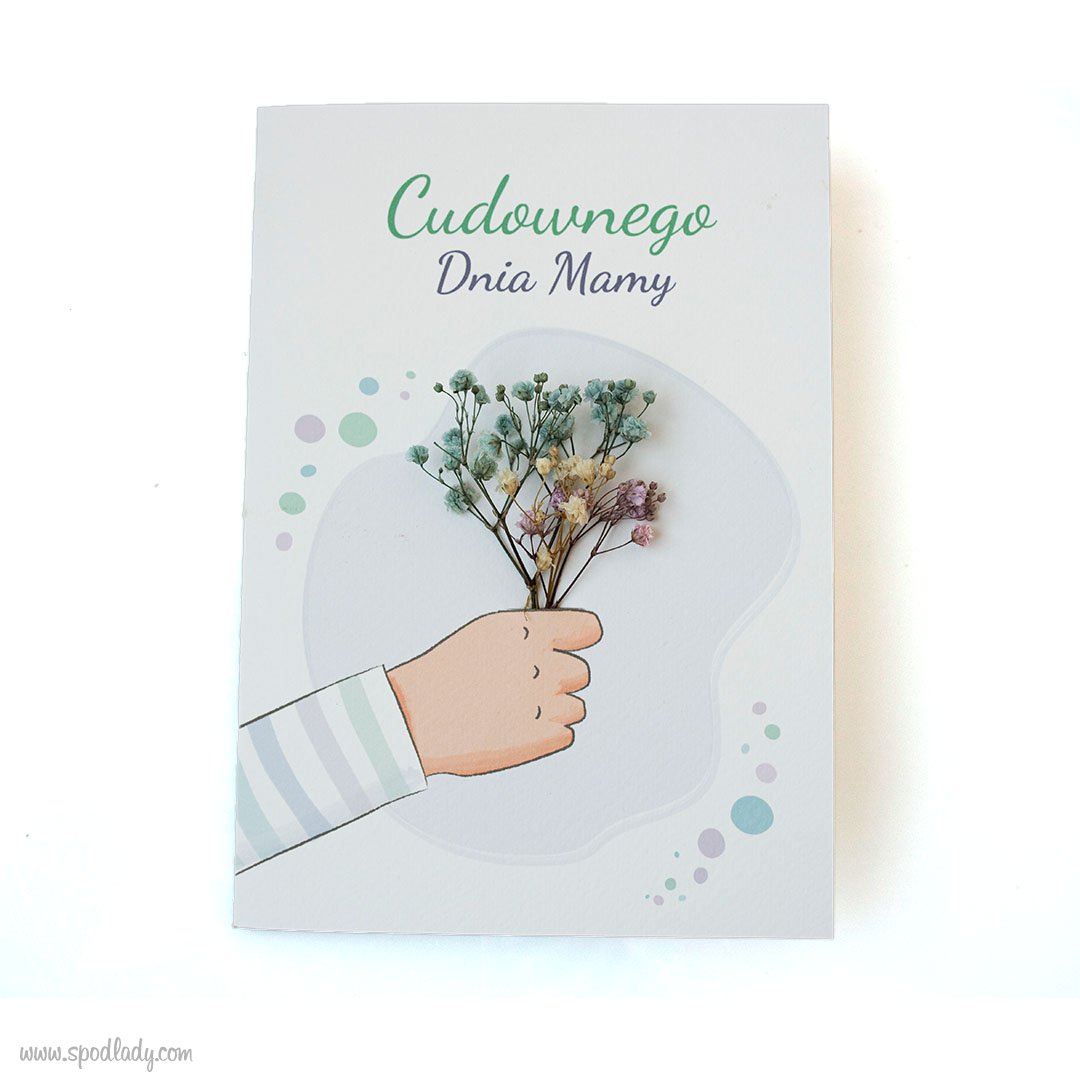 Kartka z kwiatkiem "Cudownego Dnia Mamy"