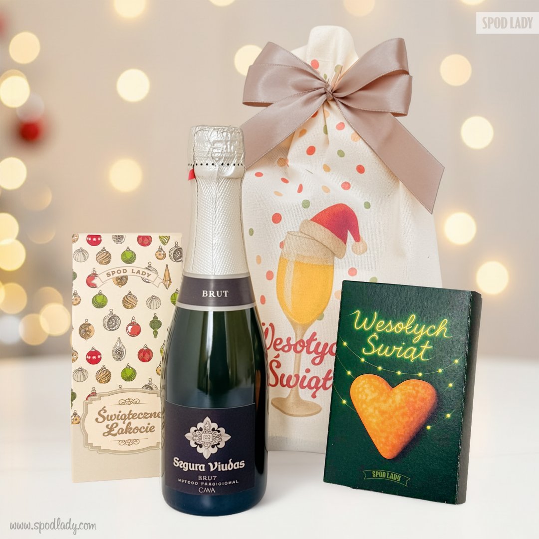 Zestaw w woreczku z musujcym winkiem