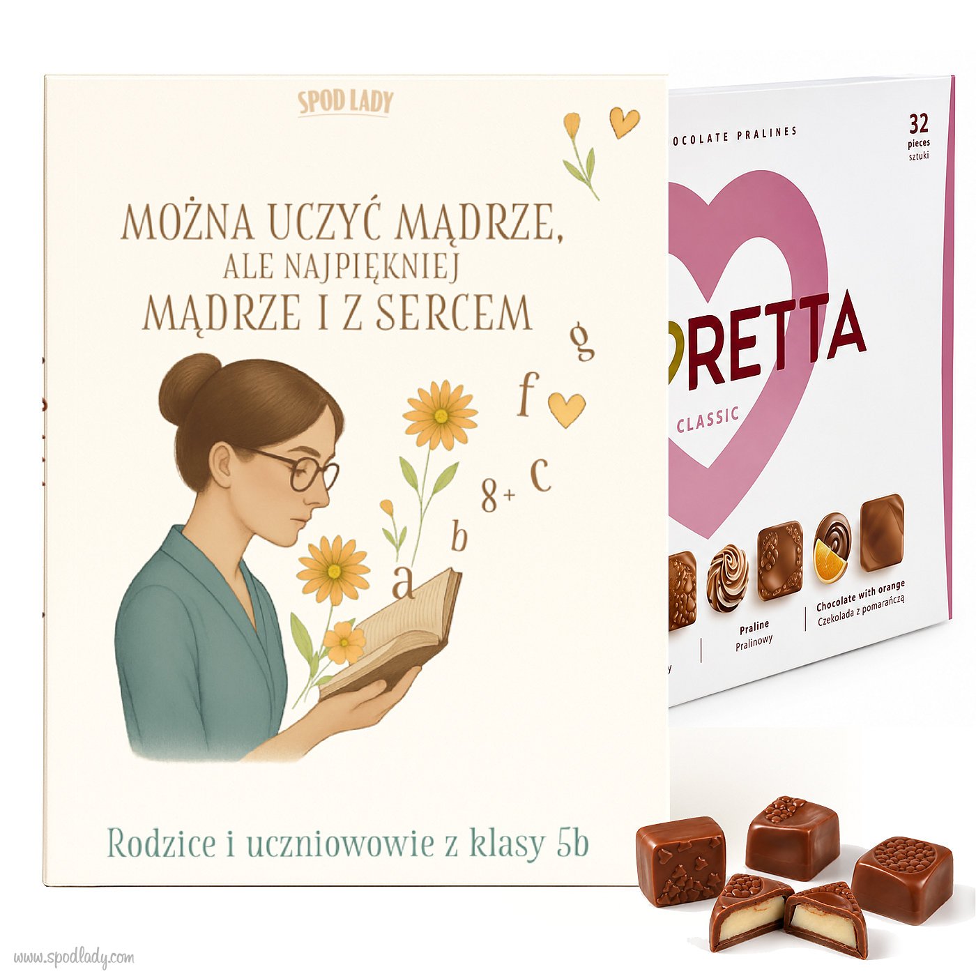 Personalizowana bombonierka "Mo�na uczy� m�drze i z sercem"