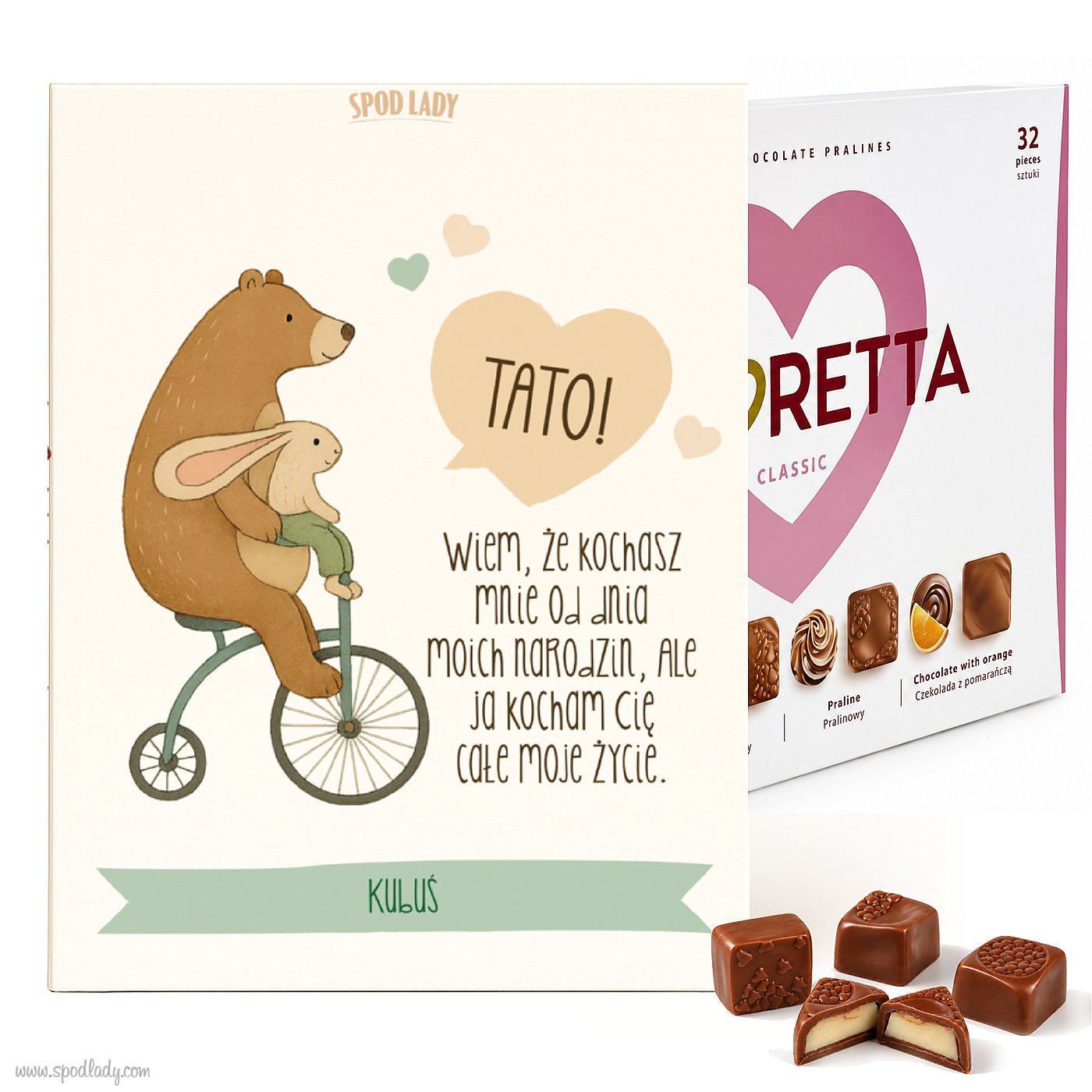 Personalizowana bombonierka "Tato wiem, �e mnie kochasz"
