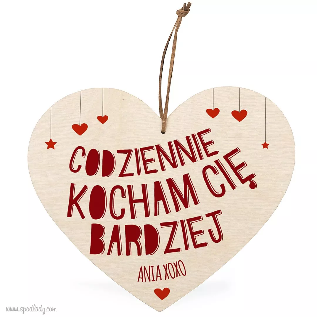 Personalizowane serce "Codziennie kocham"