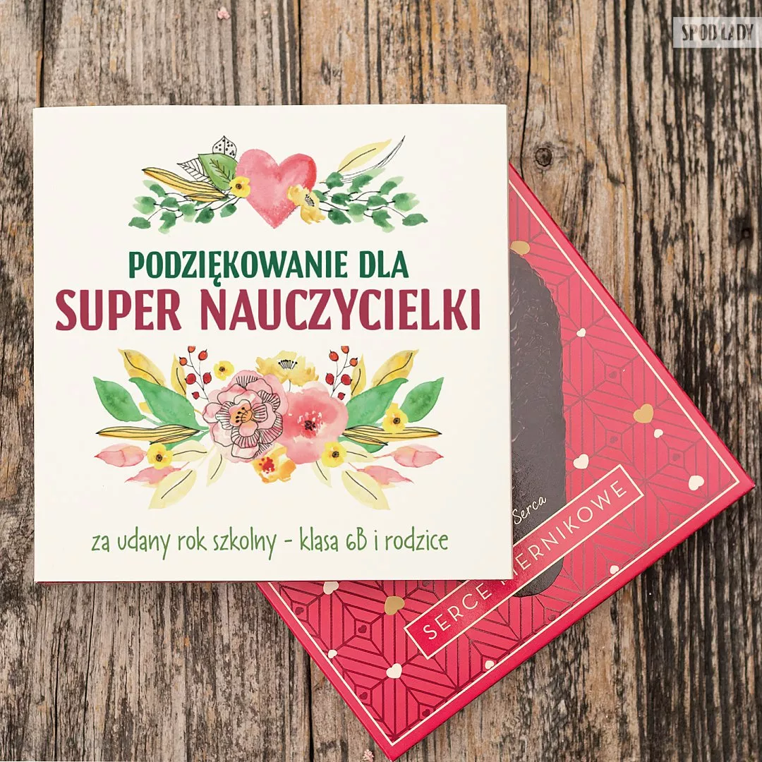 Personalizowane serce piernikowe "Podzikowanie dla nauczycielki"