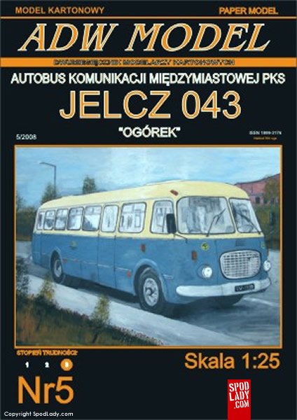 Model kartonowy - autobus Jelcz 043 "ogrek"