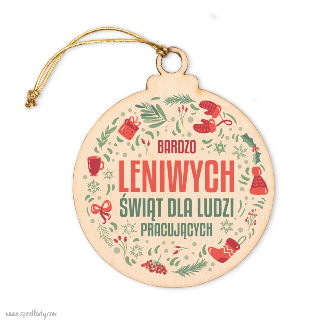 Mini-bombka drewniana "Leniwych wit"