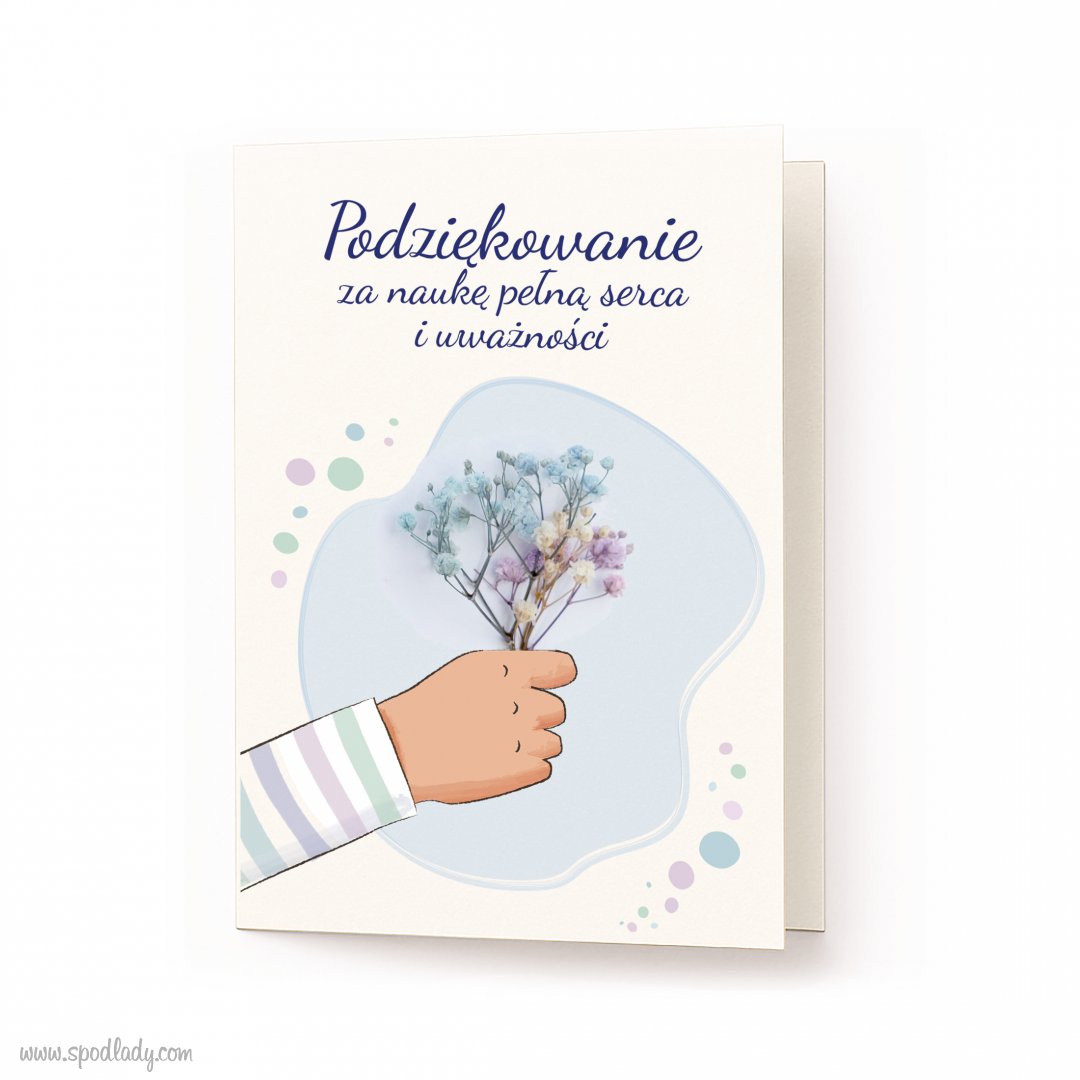 Kartka z naturaln gipswk "Podzikowanie dla Nauczyciela"