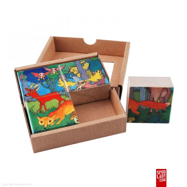 Puzzle - klocki drewniane dwustronne Eskimo