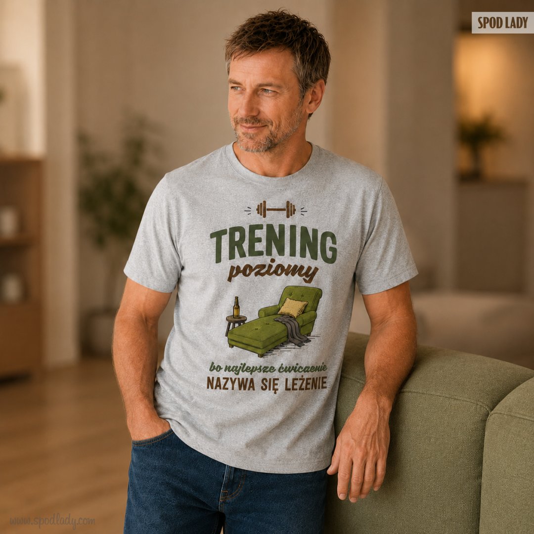 Koszulka m�ska szara "Trening poziomy"