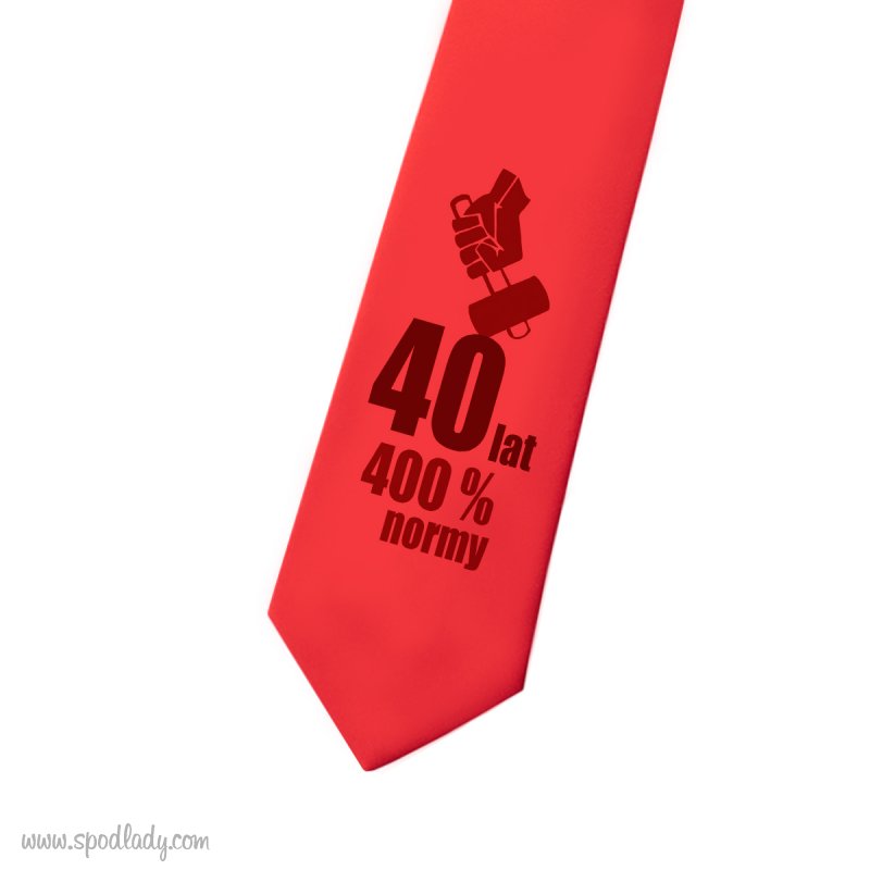 Krawat czerwony "40 lat - 400% normy"