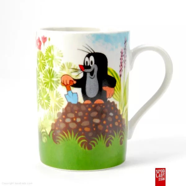 Kubek porcelanowy "Krecik na kopcu"